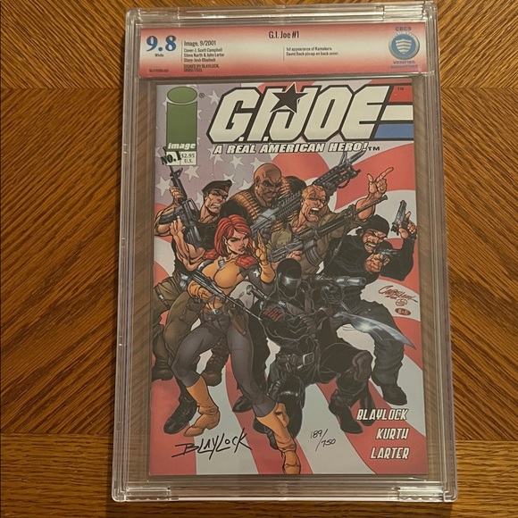 Hasbro G.I. Joe #1 CBCS 9.8 graded Signed by cover artist Blaylock